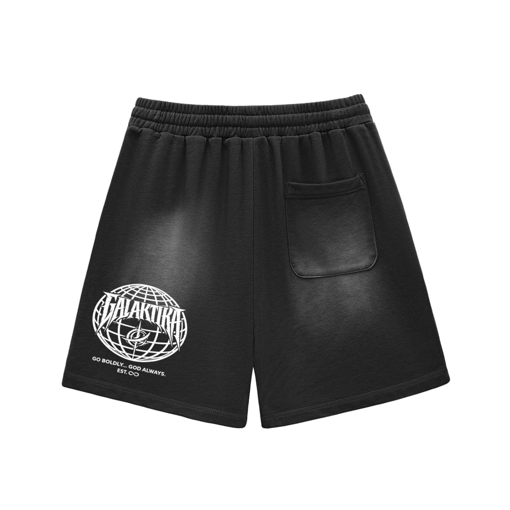 GALAKTIKA Sun Fade Raw Edge Cotton Shorts