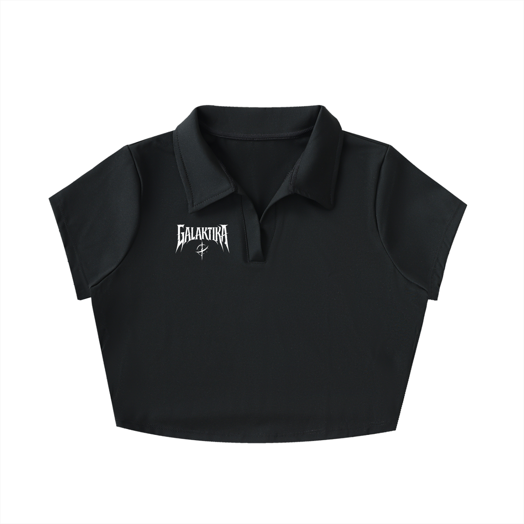 GALAKTIKA V-Neck Lapel Crop Top