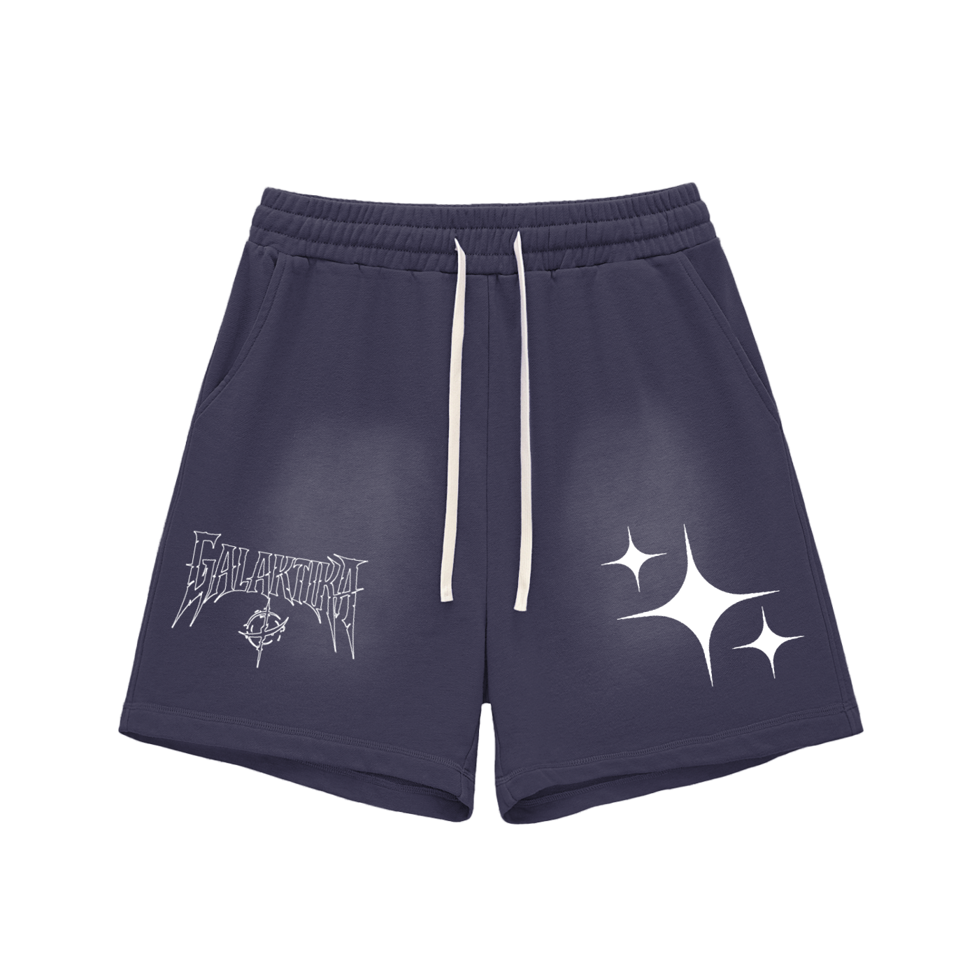 GALAKTIKA Sun Fade Raw Edge Cotton Shorts