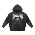 GALAKTIKA Vintage Washed Frayed Fleece Hoodie