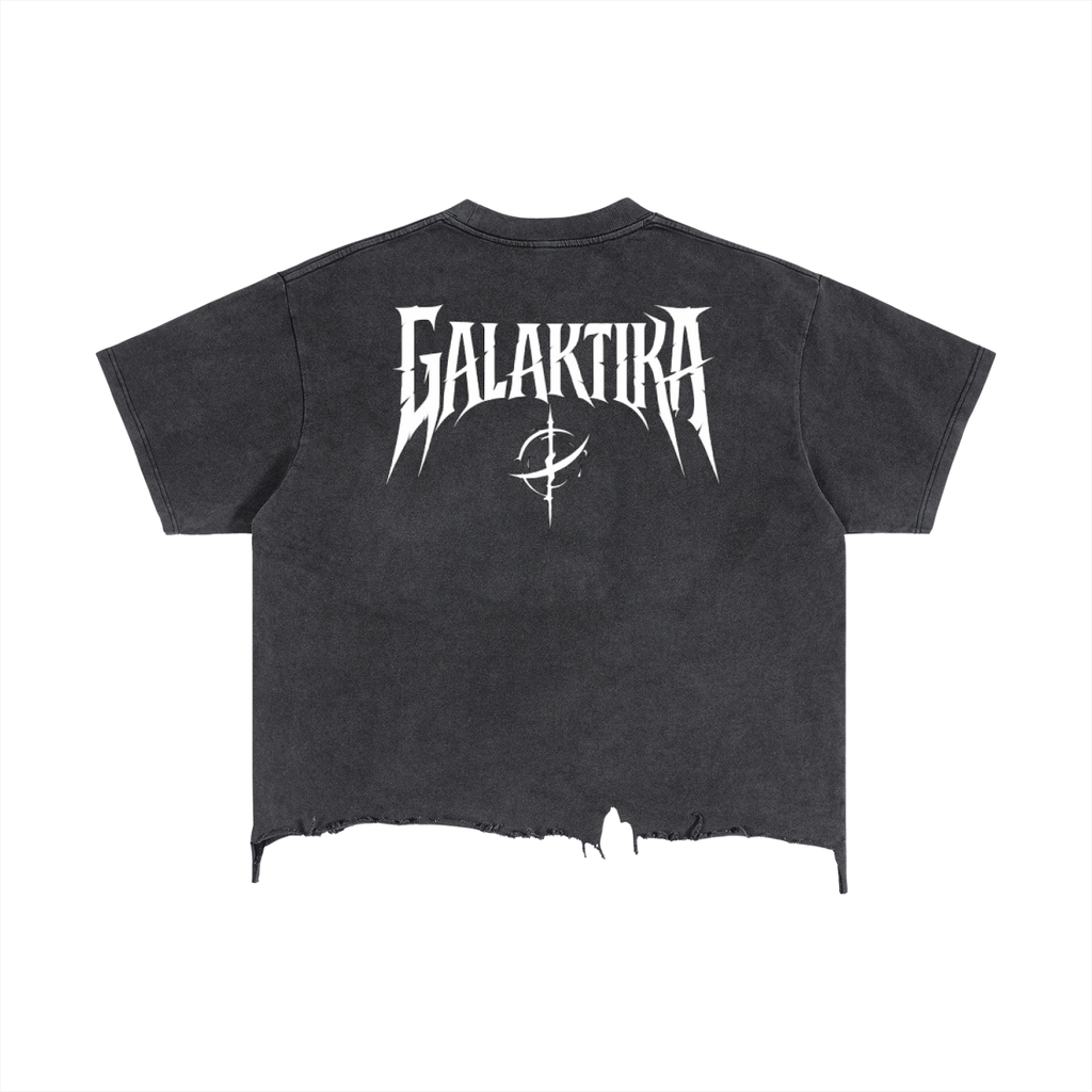 GALAKTIKA Vintage Wash Boxy Distressed Hem