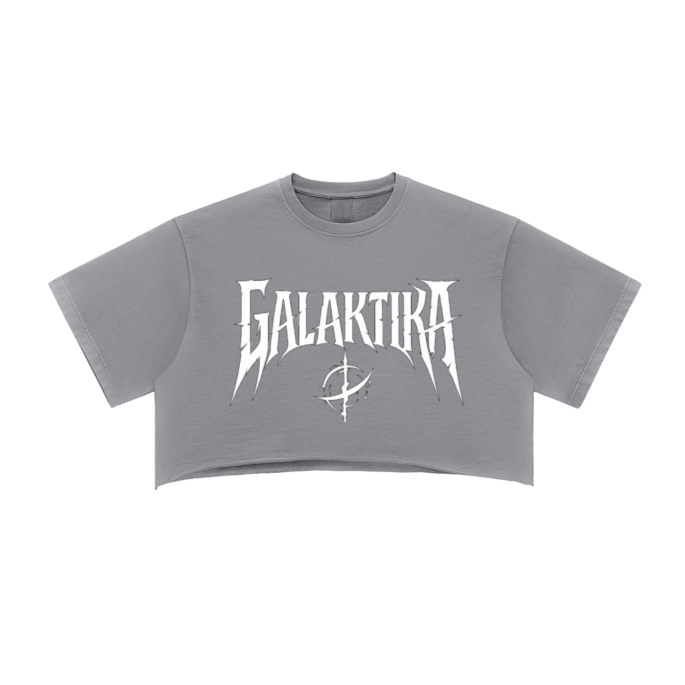 GALAKTIKA Snow Washed Raw Edge Crop Top