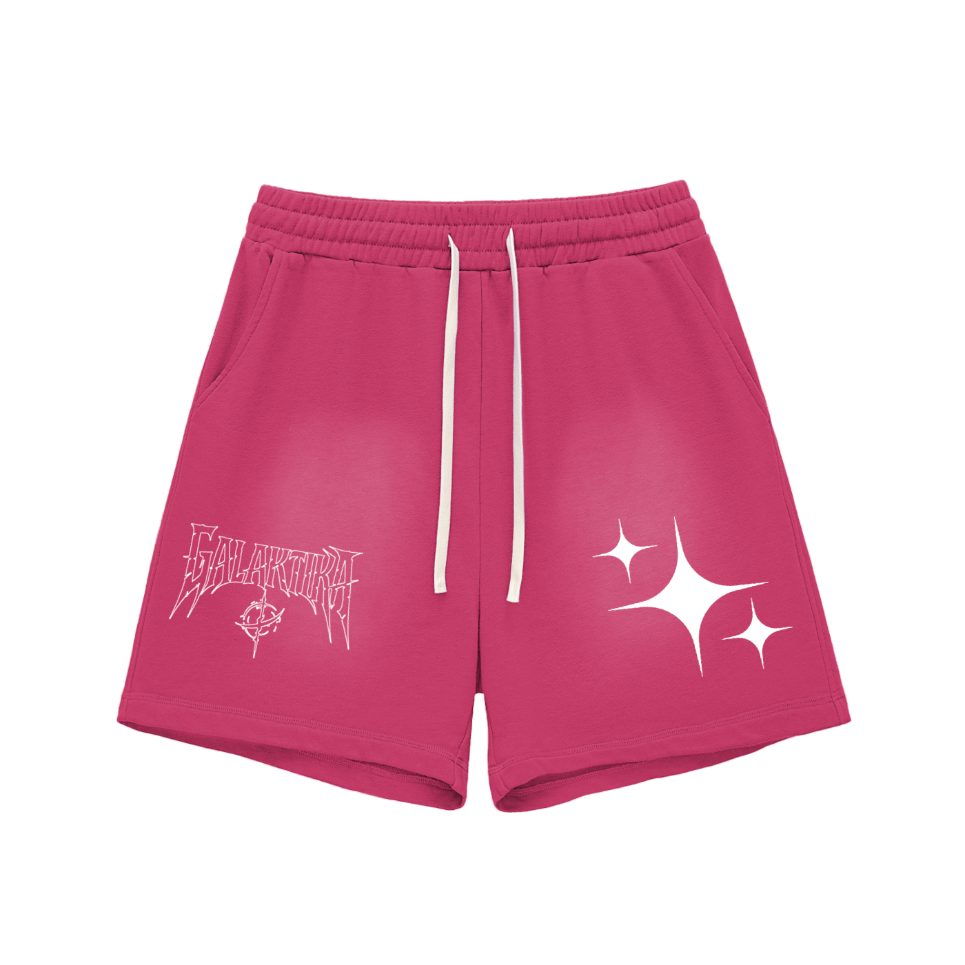 GALAKTIKA Sun Fade Raw Edge Cotton Shorts
