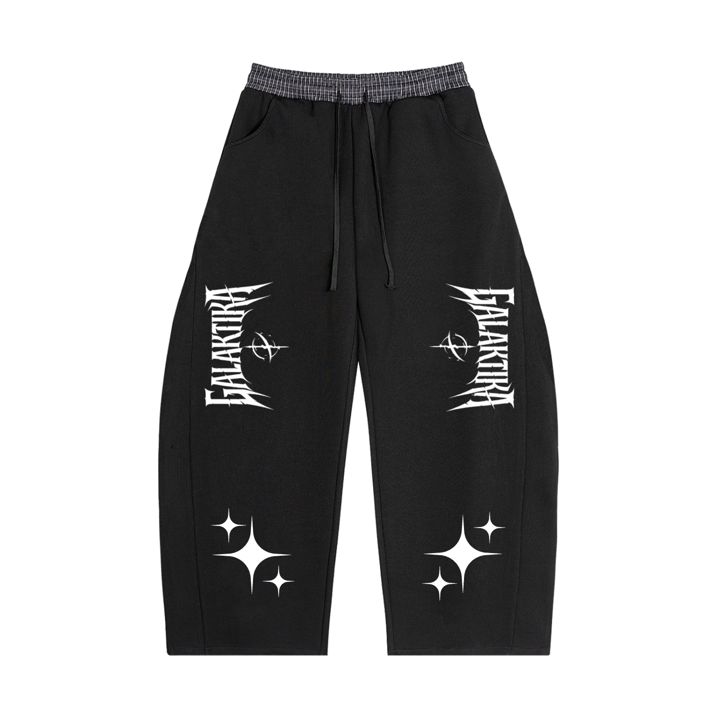 GALAKTIKA Plaid Waistband Barrel Sweatpants