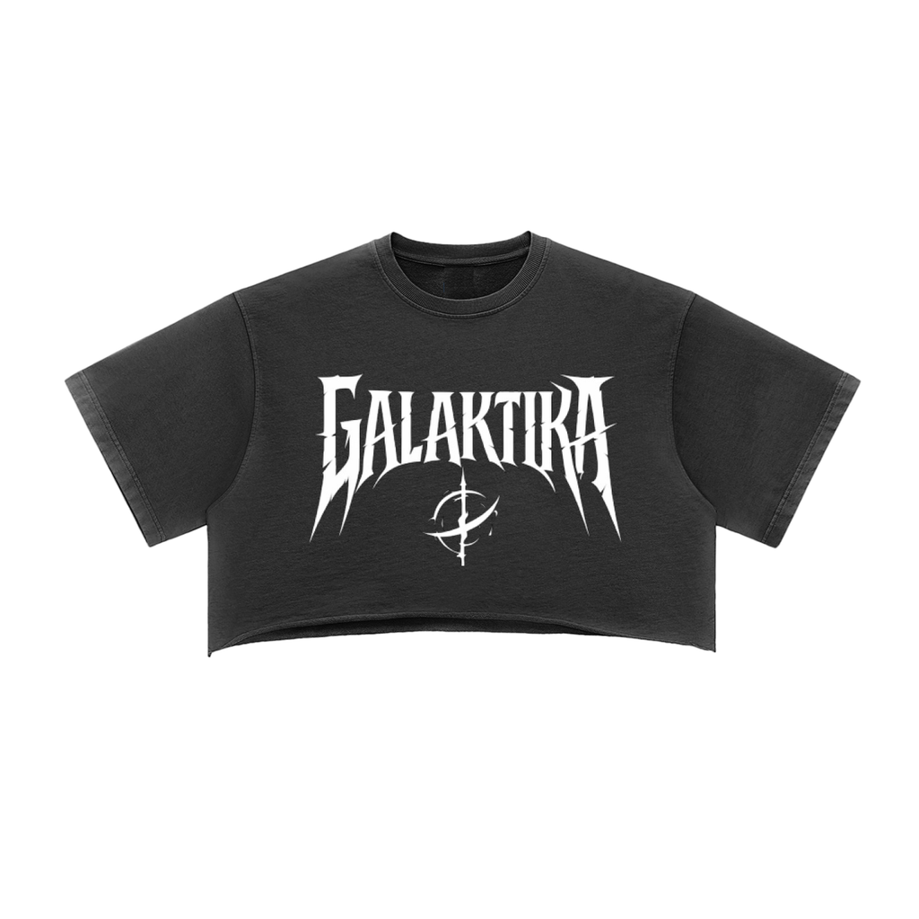 GALAKTIKA Snow Washed Raw Edge Crop Top