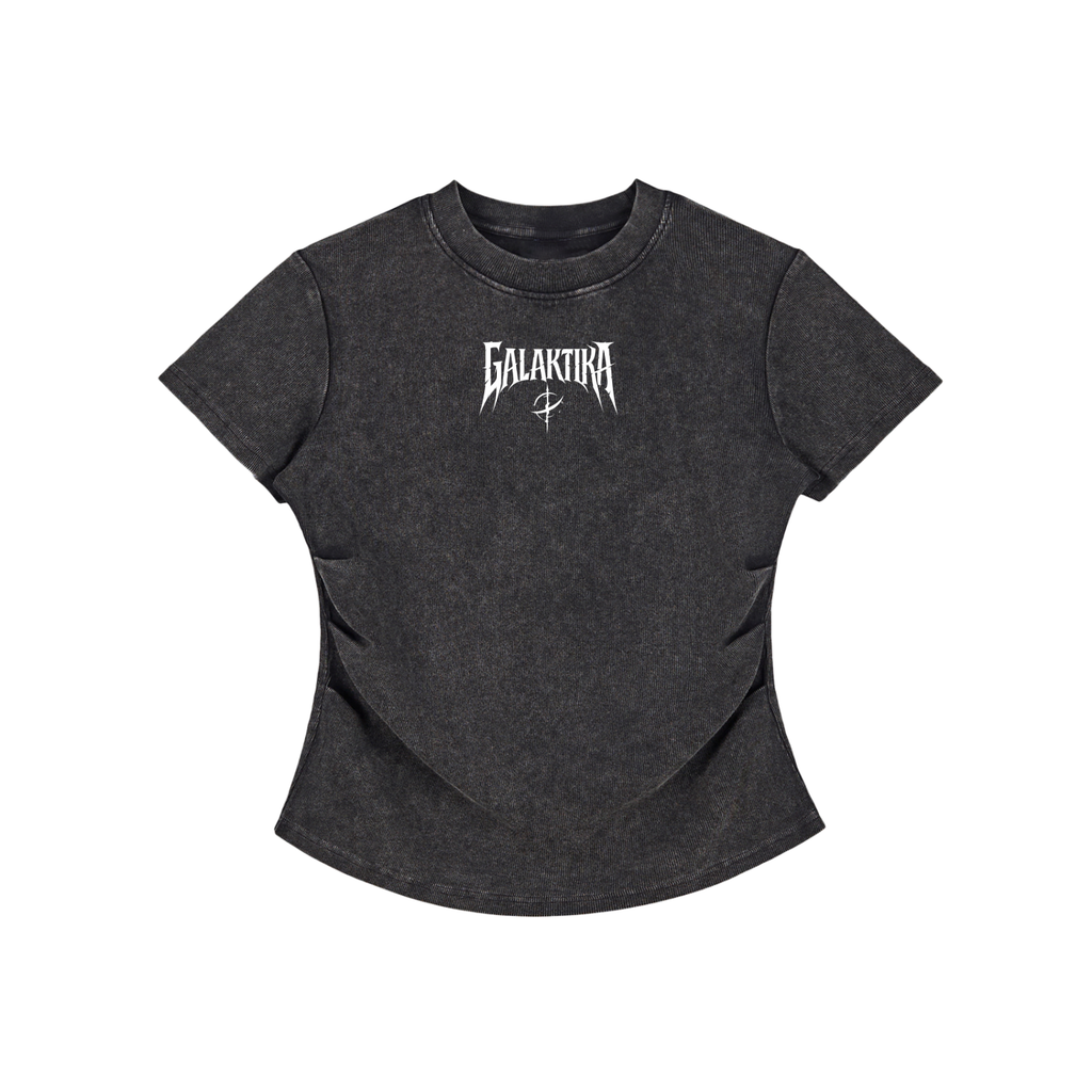 GALAKTIKA Vintage Washed Bodycon Cotton T-Shirt