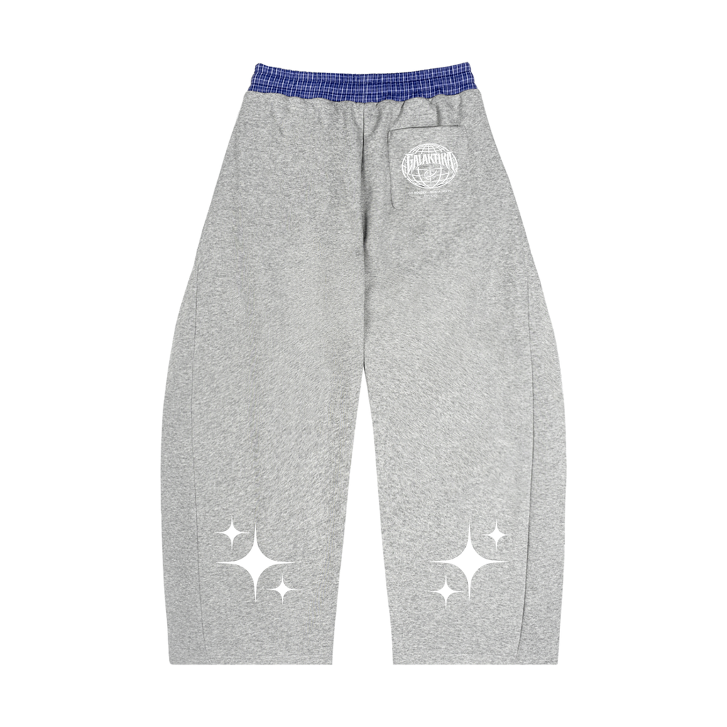 GALAKTIKA Plaid Waistband Barrel Sweatpants