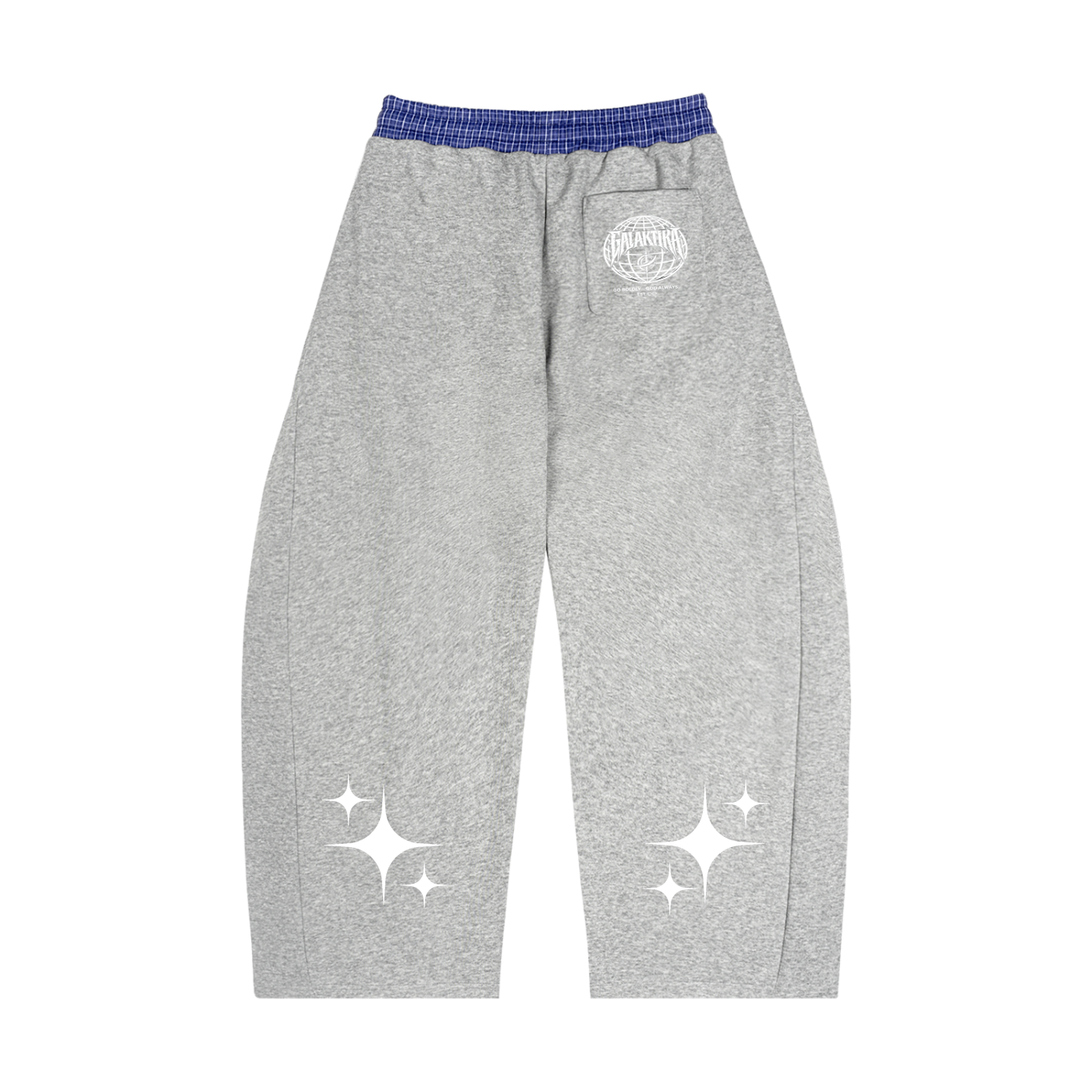 GALAKTIKA Plaid Waistband Barrel Sweatpants
