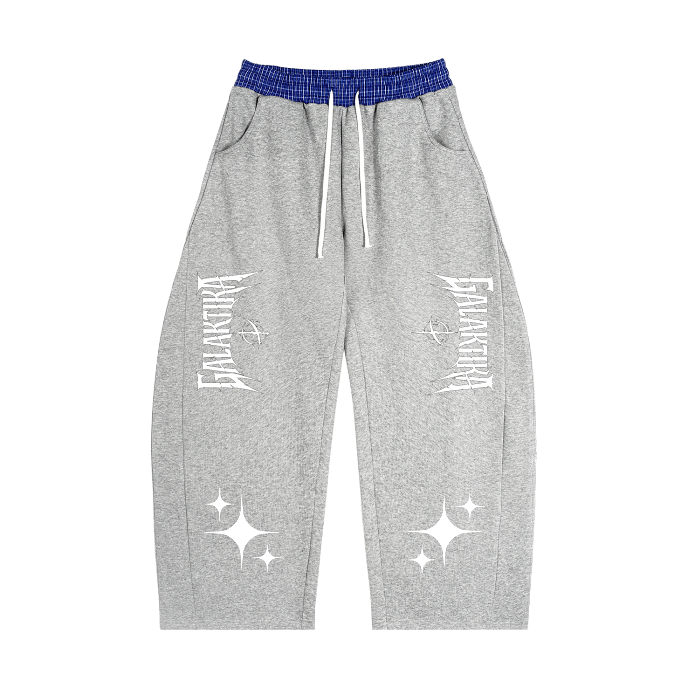 GALAKTIKA Plaid Waistband Barrel Sweatpants