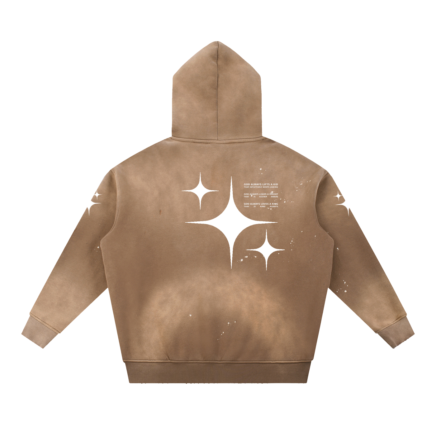GALAKTIKA Vintage Washed Frayed Fleece Hoodie