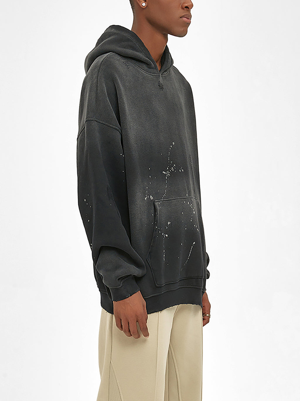 GALAKTIKA Vintage Washed Frayed Fleece Hoodie