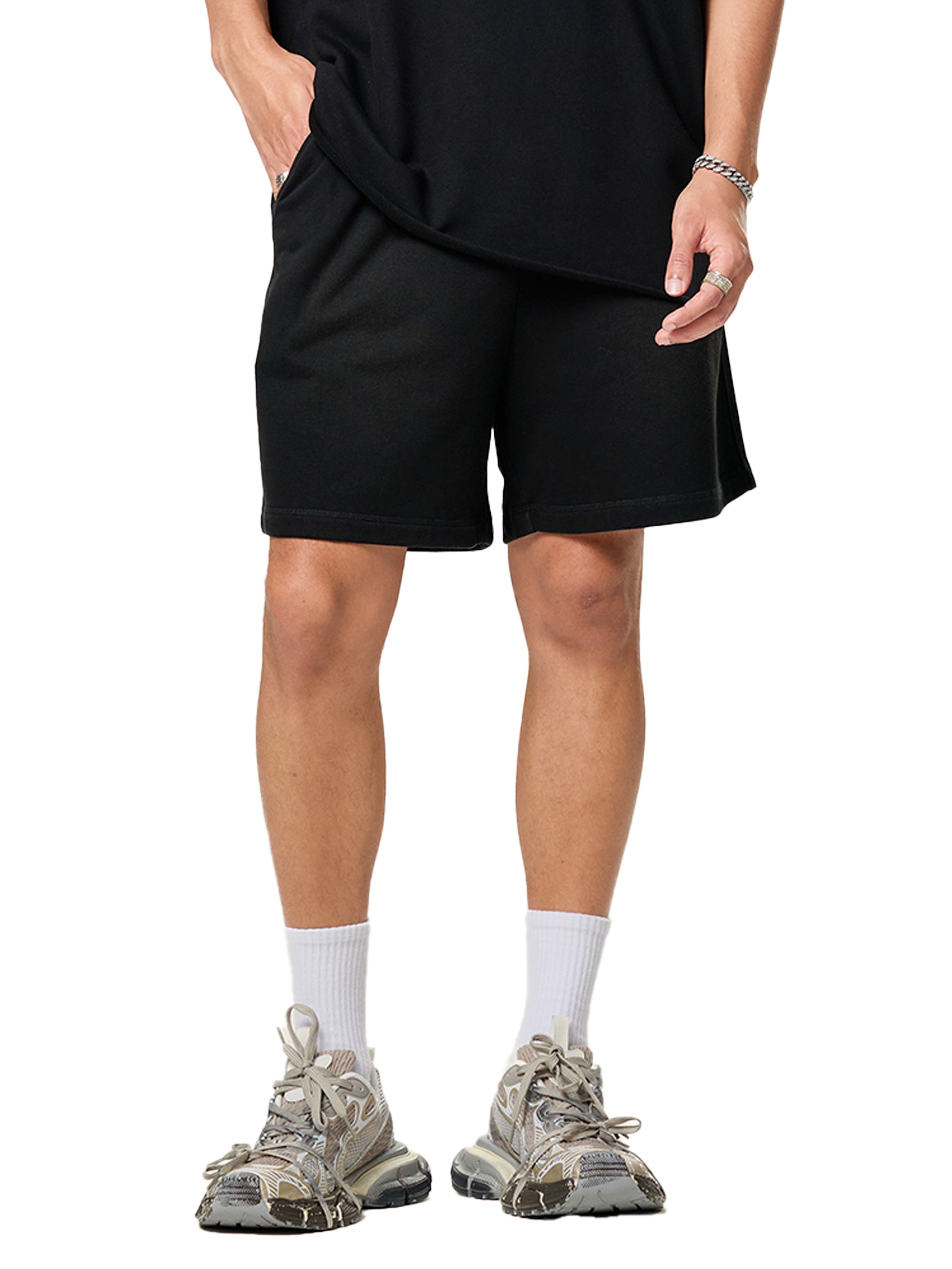 GALAKTIKA Sun Fade Raw Edge Cotton Shorts