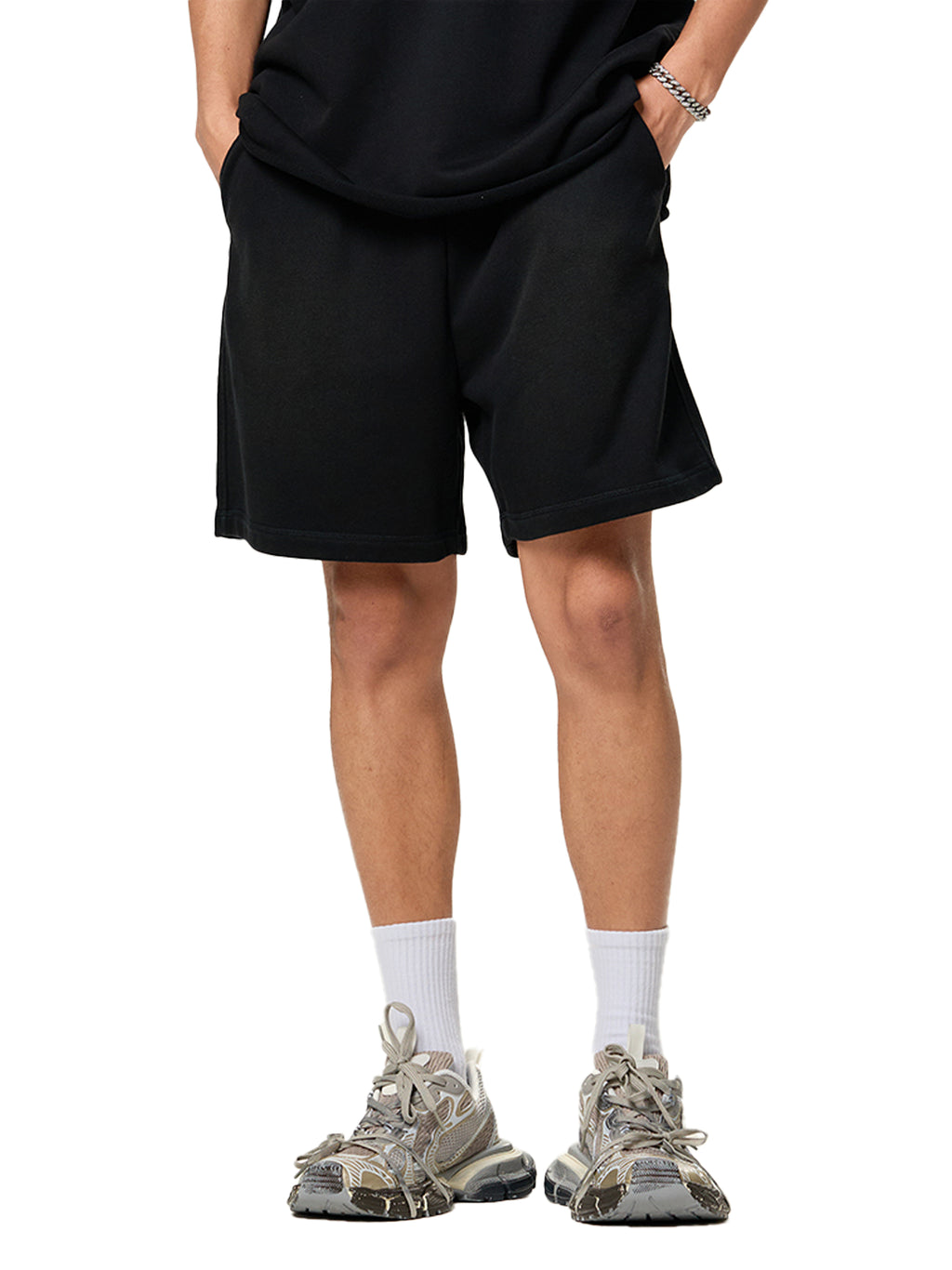 GALAKTIKA Sun Fade Raw Edge Cotton Shorts