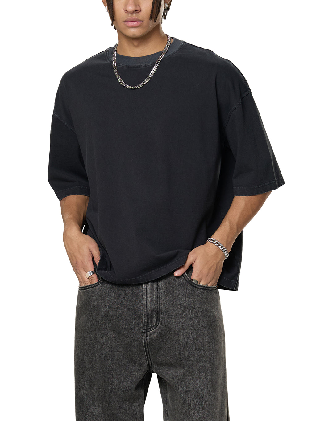 Two Tone GALAKTIKA Vintage Washed Boxy T